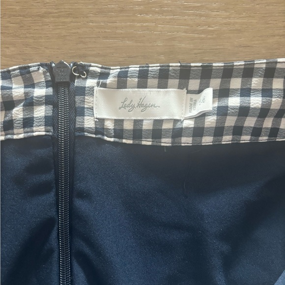 Size 14 Lady Hagen blue gingham athletic skirt gold skirt - Picture 4 of 7